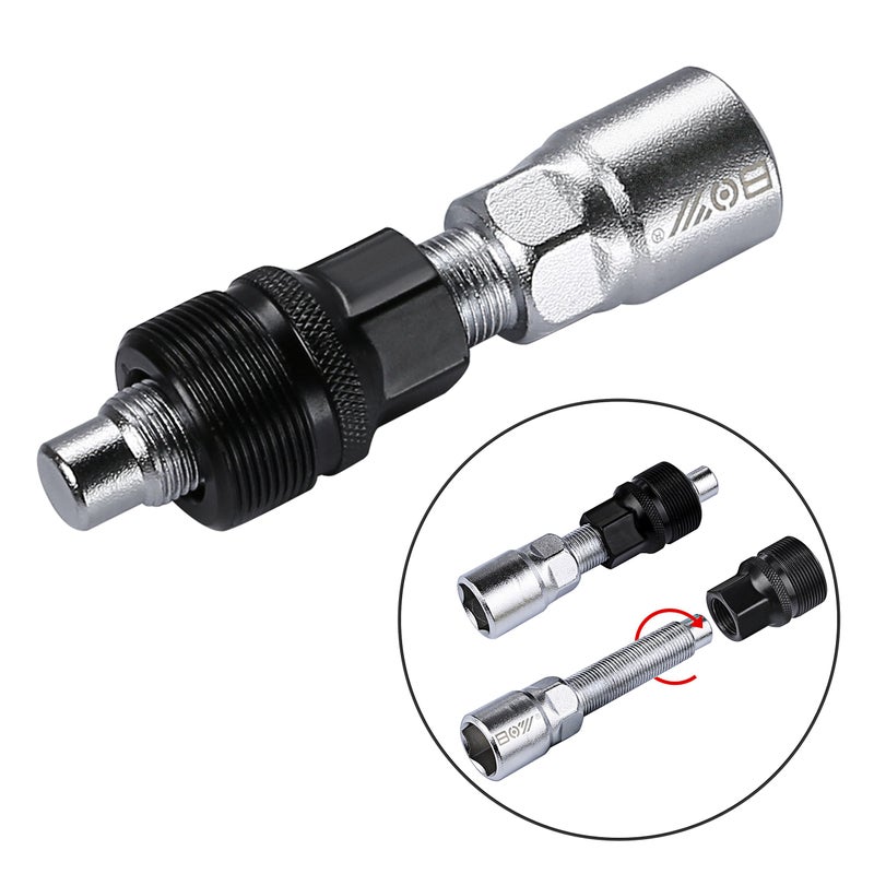 Oumers Bike Bicycle Crank Extractor Puller Remover Set with 16mm Spanner Wrench for Square Thread Taper Crank Arm and Crankset - Image 3